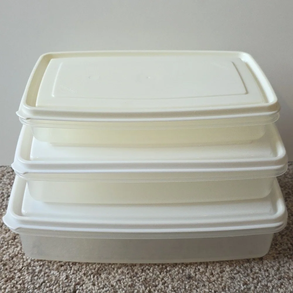 Stackable Food Storage Containers - White